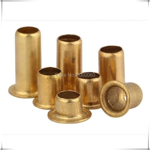 M2x3mm Brass Copper Single Tube Hollow Tubular Rivet For PCB 2000pcs/lot