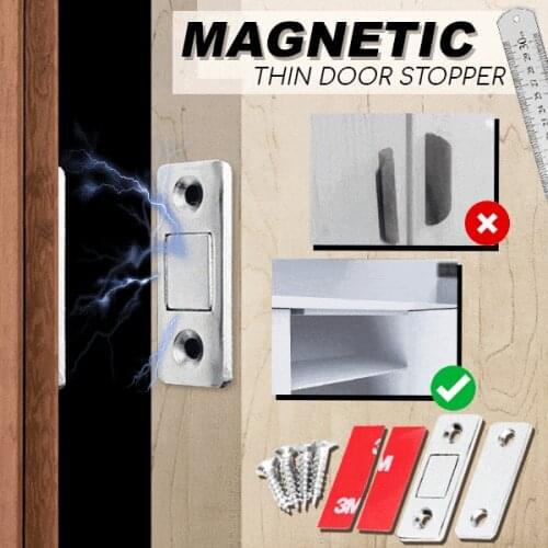 Magnetic Ultra-thin Cabinet Door Stopper Catch for Drawer Magnets Adhesive Cabinet Kitchen Closet Closed Catch Closer Hardware