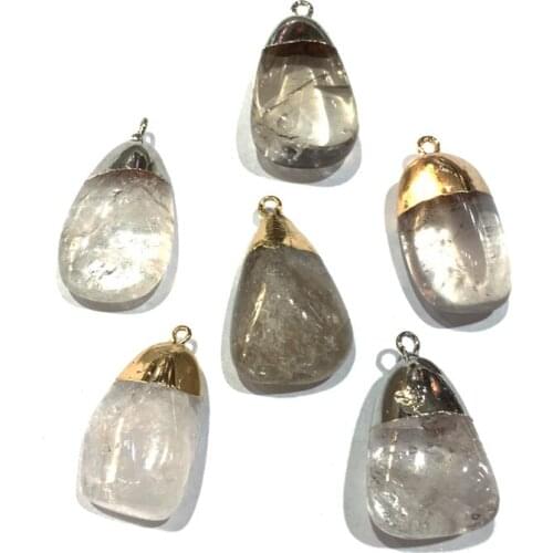Natural Stone Trendy Quartz Pendants Water drop shape Pendant for Jewelry Making Diy necklace accessories Size 22X40mm