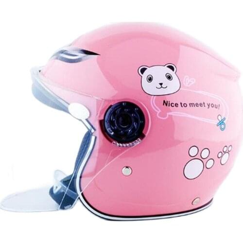 Motorcycle Helmets Electric Bicycle Helmet Open Face Dual Lens Visors Children Kids Summer Scooter Motorbike Bike riding Helmet