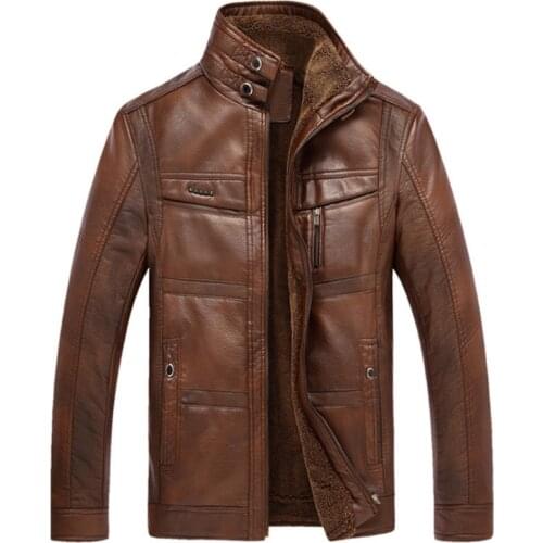 New Autumn Winter Men Leather Jackets Coats Top quality thicken Warm PU Leather Jacket Casual motorcycle leather jacket Male 4XL