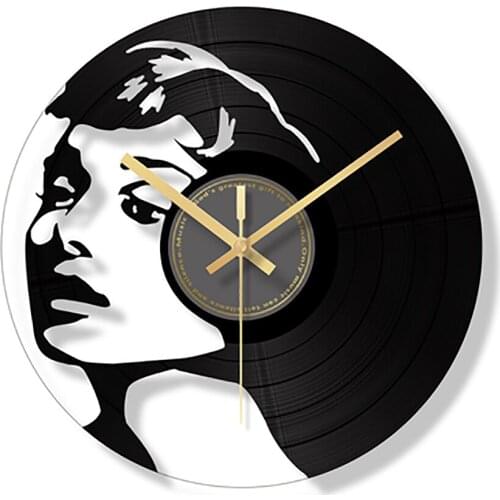 Retro Vintage Record Glass Wall Clock Creative Fashion Guess Women Watch Personality Living Room Modern Design Minimalist 50Q230