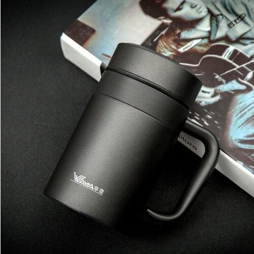 New 420ml Stainless Steel Thermoses Water Cup Thermo Mug For Tea Men Office Thermos The Cup Vacuum Flask With Filter And Handle