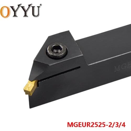 OYYU 25*25 MGEUR2525-2 MGEUR2525-3 MGEUR2525-4 MGEUR 2525 Grooving Turning Tool Holder Lathe Cutter Shank CNC Carbide Inserts