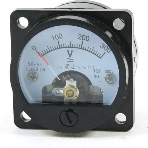 Plastic SO45 AC 0-300V Range Analog Voltmeter Voltage Gauge Panel Meter