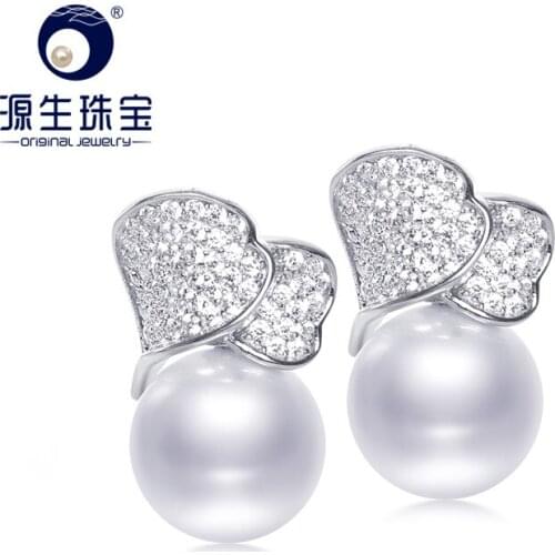 YS 9-11mm Natural Cultured Freshwater Pearl S925 Silver Drop Earring Wedding Fine Jewelry For Women