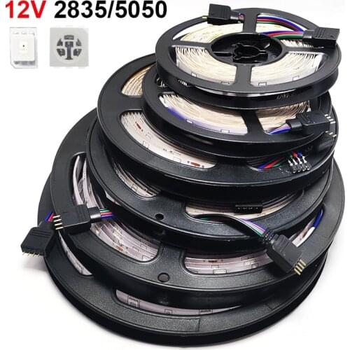 LED Lights DIY IP65 IP20 LED Strip Lights RGB 5050 Waterproof Flexible Ribbon DC 12V 2835SMD Tape Diode Bedroom Decoration luces
