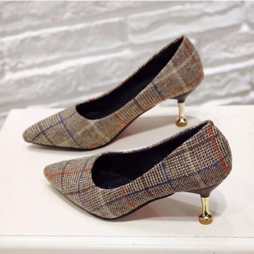 LIHUAMAO Korea style Pumps high heels pointed toe Wedding Party Dancing Dress slingback office lady stilletto heels shoes