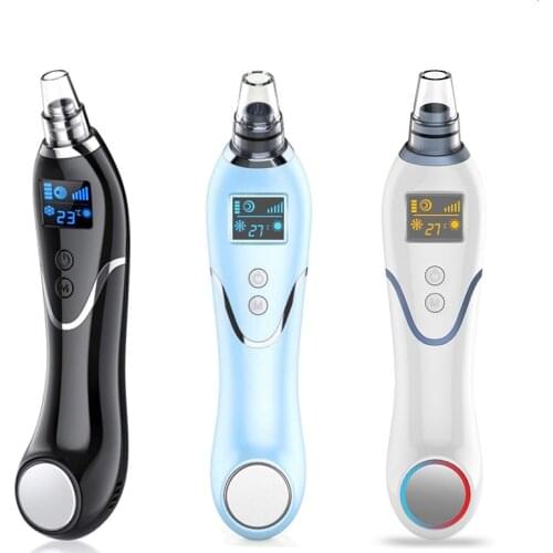 Suction Blackhead Remover Pore Vacuum Cleaner Acne Pimple Remover Tool Point Noir Extractor Face Skin Care Hot Cold Massager