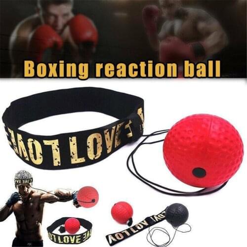 1 Set Fight Ball Reflex Boxing React Training Speed Punch Head Cap String Ball