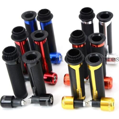 Motorcycle Handle Bar Motorcycle Grips 22mm CNC Aluminum Rubber Grips Handlebar 1 Pair
