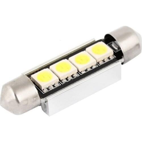 1pcs 42mm c5w 4 smd 5050 Led canbus error free Car Festoon Reading Lights Auto Dome Lamps NO OBC ERROR Bulbs white blue 12V