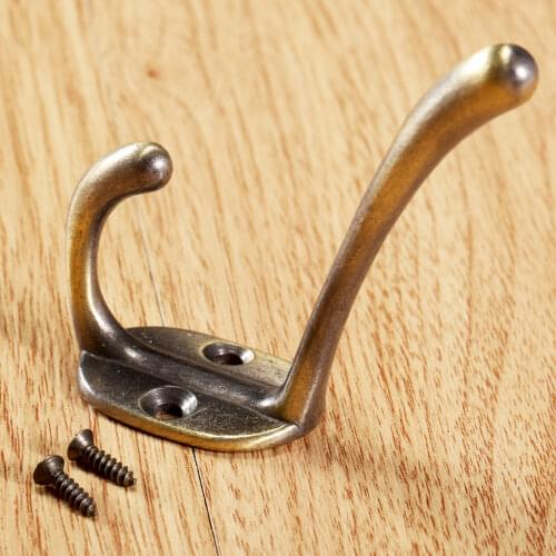 1pc Double Hook 70*23mm Towel Hook For Bathroom Clothes Hook For Bedroom Robe Hook Coat Hook For Livingroom Kitchen Accessories