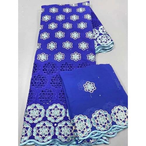 Newest High Quality African Swiss Voile Lace Fabrics Embroidery in Switzerland Dry Cotton Lace Fabric For Wedding Dress 5+2yards