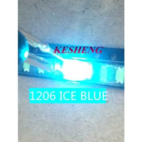 2000pcs/1206 3216 ice blue SMD lamp beads super bright LED light emitting diode leds highlight Indicator light