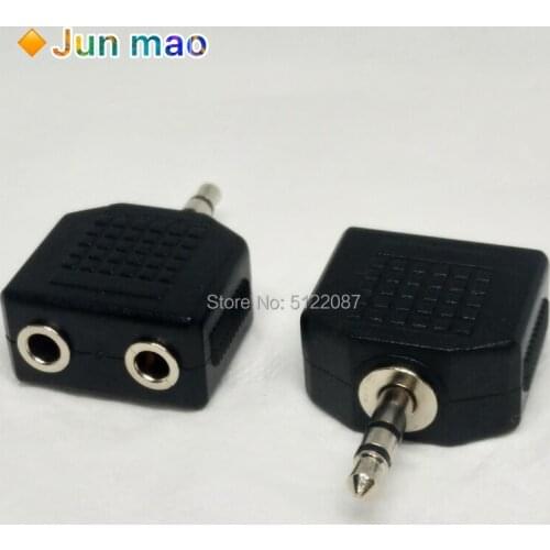 5PCS 3.5mm Audio Socket Stereo Jack Headphone Splitter Adaptor 1 Plug to 2 Sockets td831 Dropship Earphone Socket