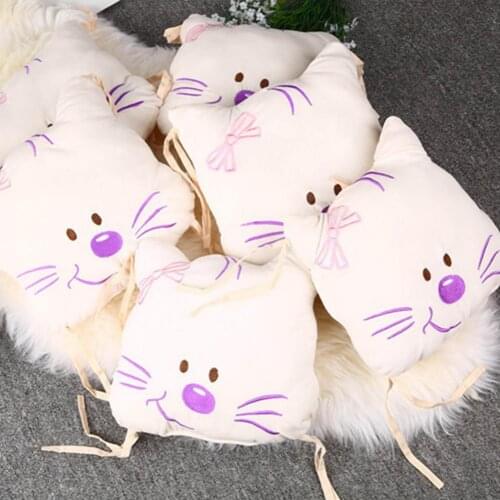 6pcs Fence Creative Baby Bed Surrounding Combination Autumn Winter Models Embroidered Bed Products Soft Cotton Car Bed Skirt