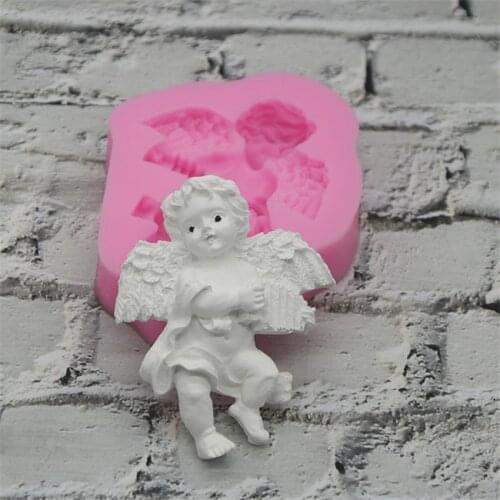 9*7.3*2CM DIY Sugar Craft Cake Vintage Petal Cupid Cake Silicone Mold Fondant Mold Cake Decorating Tools Gum Paste Mold