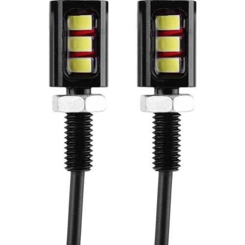 2pcs Car Screw Bolt White LED Light Car Auto Motorcycle Number License Plate Lamp Turn Signal Tail Lights 5630SMD 3LED Lights