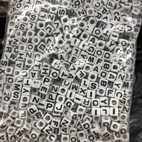 7*7 mm bulk cube alphabet letter beads for jewelry making 500 grams per bag
