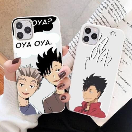 Oya Oya Oya Haikyuu Phone Case White Candy Color for iPhone 11 12 mini pro XS MAX 8 7 6 6S Plus X SE 2020 XR