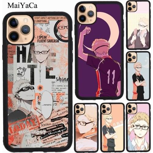 MaiYaCa Tsukishima Kei Haikyuu Anime For iPhone 11 Pro Max XS X XR SE 2020 7 8 Plus Case For iPhone 12 Pro Max mini