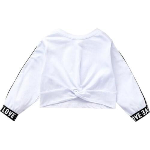 1 Kids Sweatshirt Baby Girl Boy Letter Long Sleeve Pullover Tops Long Sleeve O-neck Clothes Letter Prints Clothes1