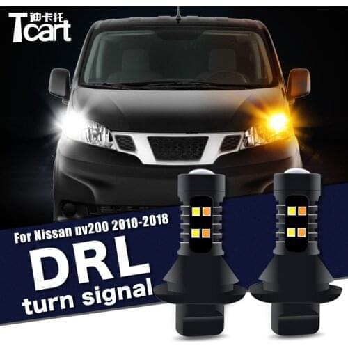 For Nissan NV200 (M20) 2009 2013 2015 2017 2Pcs Led Daytime Running Light turn drl 2in1 Driving safety Car accessories