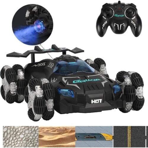 ESGOT Electric RC Car Spray Lateral Movement Racing Remote Control Headlight 2.4 GHz Cars Easy Driving On Stone Sandy