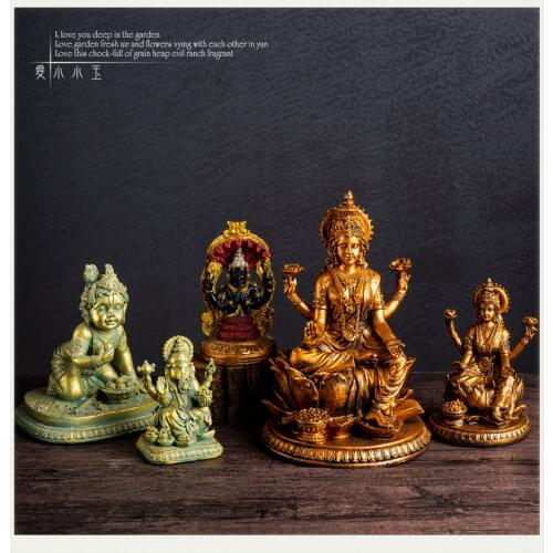 Hinduism Figure Statue Vishnu Shiva Snow Mountain Goddess Monkey God Hakuman Resin Small Statue Ornaments Home Accessories
