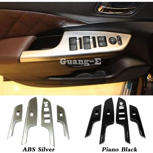 Hot For Honda CRV CR-V 2015 2016 Stainless Steel/ABS Chrome Door Window Glass Panel Armrest Lift Switch Button Trim Frame 4pcs