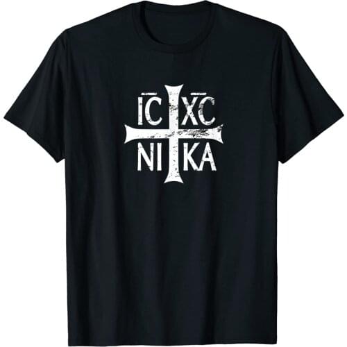 IC XC NI KA Cross Christian Orthodox Retro Mens T-Shirt Summer Cotton Short Sleeve O-Neck Unisex T Shirt New S-3XL