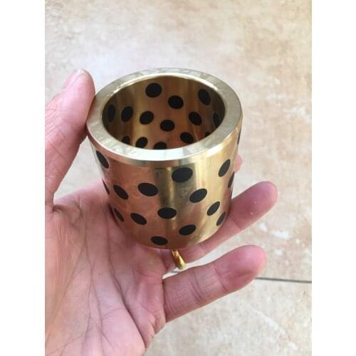 JDB 506560 oilless impregnated graphite brass bushing straight copper type, solid self lubricant Embedded bronze Bearing bush