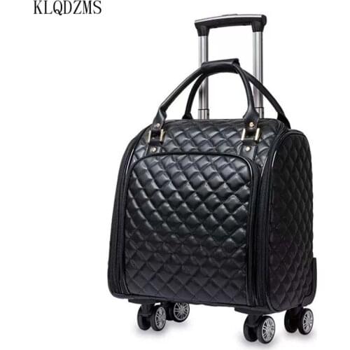 KLQDZMS 16’’18 Inch Women Trolley Luggage Bag Student Travel Suitcase On Wheel College Style Fashion Luggage Business Travel Bag