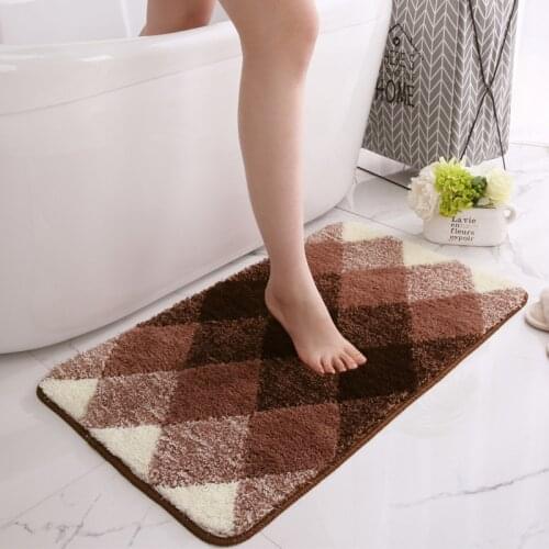 Gradient Color Flocking Bath Mats Non-slip Absorbent Foot Mat Shower Door Mats Microfiber Bathroom Rugs Home Entrance Floor Mats