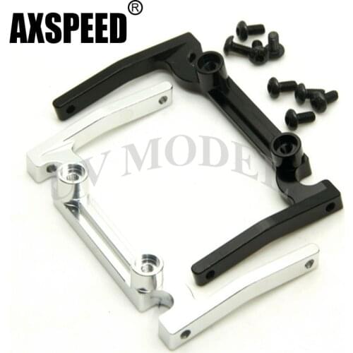 AXSPEED Black Silver Aluminum Front Bumper Mount For Axial SCX10 Electronics Box CC01 F350 D90 Electronic Boxs