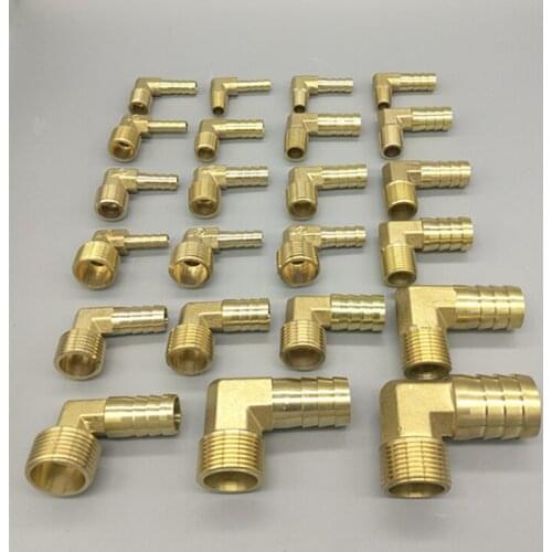 Brass Hose Barb Fitting Elbow 6mm 8mm 10mm 12mm 16mm To 1/4 1/8 1/2 3/8" BSP Male Thread Barbed Coupling Connector Joint Adapter