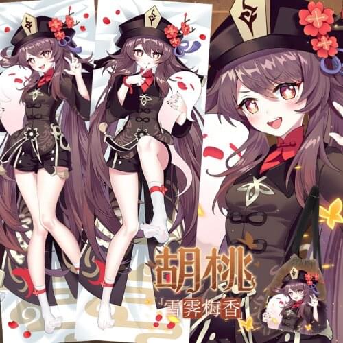 Hot Game Genshin Impact Pillow Case Dakimakura HUTAO Hutao Cosplay Hugging Body Cartoon Costume Pillow Cover Accessories