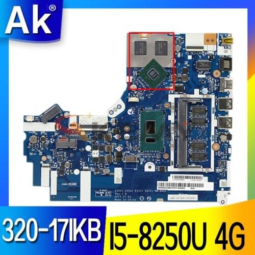 MB 5B20P99233 for Lenovo 320-17IKB Laptop Motherboard RAM 4G CPU I5-8250U NM-B452 100% probado