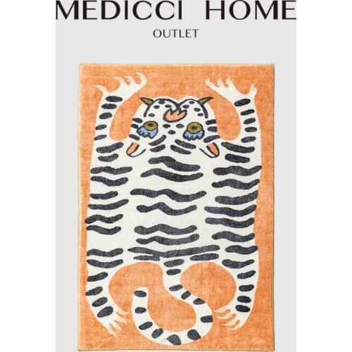 Medicci Home Accent Decorative Tiger Carpet Vintage Orange Ethnic Style Bedroom Bathroom Mat Front Hall Runner Rugs Dropshipping