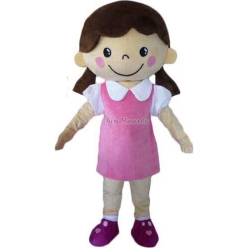 Lovely School Girl Costume Full Body Plush Mascot Suit People Character Cosplay Fancy Dress for Stage Carnival Costumes