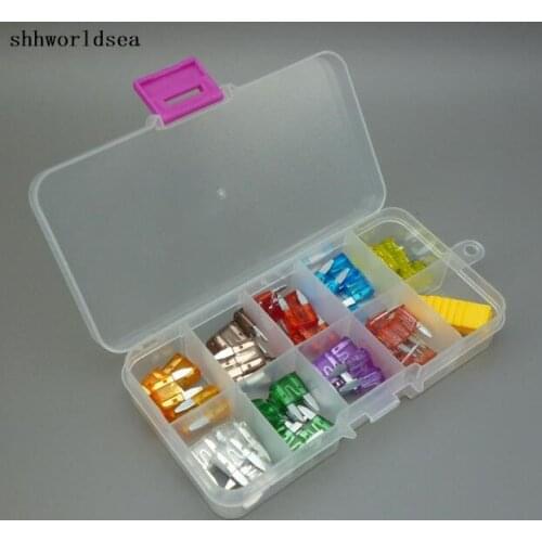 Shhworldsea 90PCS Car MINI Fuse for 5A 10A 15A 20A 25A 30A 35A 40A ZINC Assortment Auto Blade Type Fuses with Box Clip