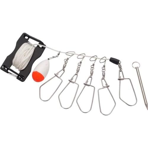 1 Set Of Fish Skewers Kit Stainless Steel Wire Fish Lock Buckle Multi-function Lure Fishing Stringer Fishing Tackle Box Tools