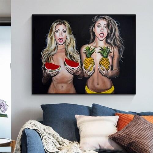 Wall Art Canvas Print Figure Paiting Girl Picture Fruit Bowls For Living Room Home Decor Poster No Frame