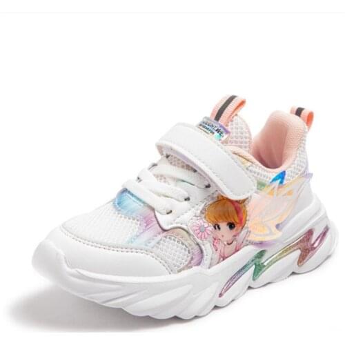 2021 New Children Mesh Casual Shoes Girl Summer Lightweight and Breathable Sport Footwear Girl Cute Pink Flat Running Shoes