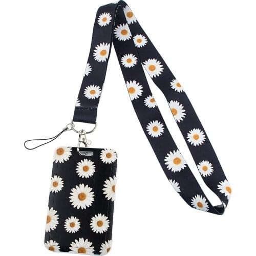 CB168 Flower Printed Lanyards For Buttons Phone Neck Straps Hanging Rope ID Card Badge Holder Keychain Lanyard Rope