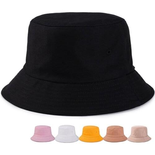 Unisex Harajuku Bucket Hat Fishing Outdoor Cap women Bucket fishing Hats Sunscreen Solid color fisherman hat