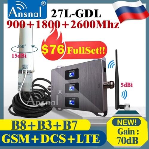 HotSale!!Cellular Amplifier Multi-Band 900/1800/2100/2600mhz MobilePhones 4G Signal Amplifier Repeater GSM 2g3g4g Signal Booster