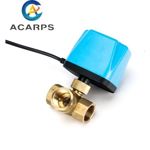1/2" 3/4" 1" 2" Three Way 220V 12V 24V 2-wire Brass Electric Ball Valve Normally Closed Motorized Ball Valve