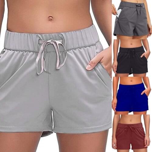 High Waist Lounge Shorts Pockets Women Solid Color Elastic Waist Casual Shorts Streetwear women pajama pants lounge pants pink